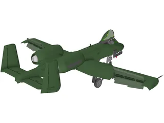 A-10 Thunderbolt II 3D Model preview