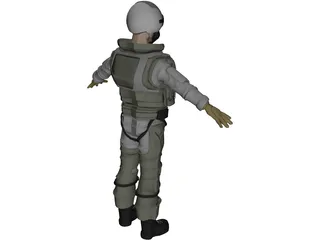 Fighter Pilot 3D Model preview