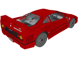 Ferrari F40 (1987) 3D Model preview