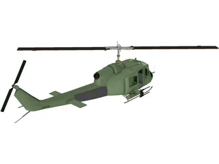 Bell UH-1H Huey 3D Model preview