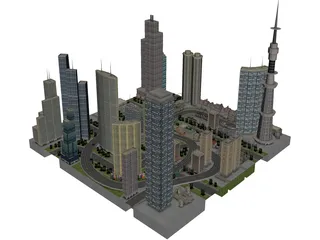 City Part Metropolis 3D Model preview