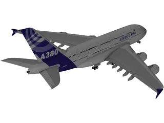 Airbus A380 Airliner 3D Model preview