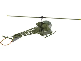 Bell H13 3D Model preview
