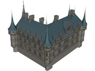 Chateaux Azay Le Rideau 3D Model preview