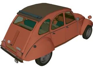 Citroen 2CV (1964) 3D Model preview