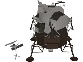 Eagle First Lunar Landing 3D Model preview