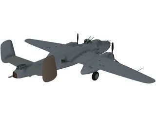 North American B-25J Mitchell 3D Model preview