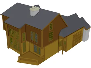 House Two Story Traditional 3D Model preview