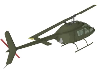 Bell 206 JetRanger [+Interior] 3D Model preview