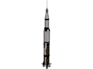 Apollo Saturn V Rocket 3D Model preview