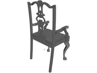 Chair Chippendale Cabriole Leg 3D Model preview