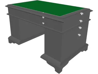 Desk English Writting 3D Model preview