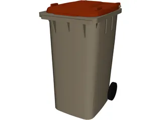 Garbage Can 3D Model preview