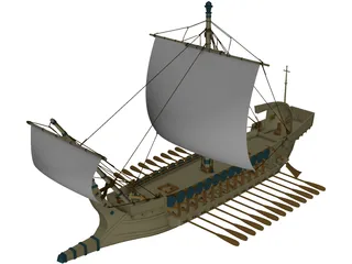 Greek Warship 3D Model preview