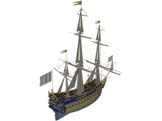 Le Soleil Royal Ship Of Line 3D Model preview