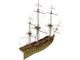 Le Superbe Ship Of Line 3D Model preview