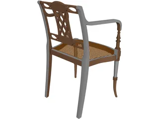 Chair Sheraton Elbow 3D Model preview