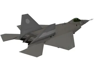 YF-22 Lightning 3D Model preview