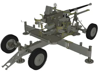 Bofors M1 (40 mm) 3D Model preview