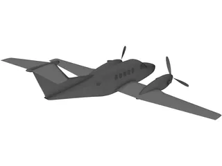 Beechcraft King Air B-200 Beech King 3D Model preview