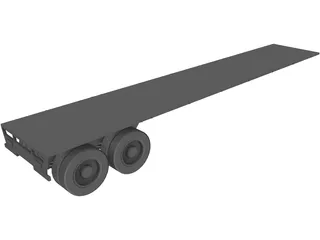 Trailer Flatbed 3D Model preview