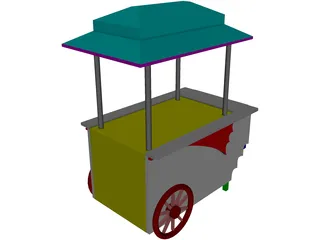 Vending Peddler's Cart 3D Model preview