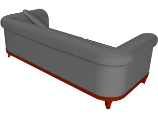 Sofa Round Back 3D Model preview