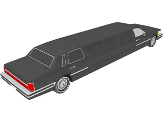 Lincoln Limousine 3D Model preview