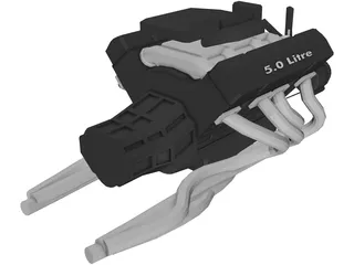 V8 5.0 Litre Engine 3D Model preview