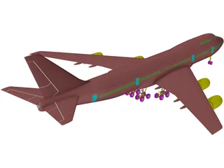 Boeing 747-200 3D Model preview