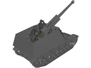 Sd.KfZ 165 Hummel Mobile Artillery 3D Model preview