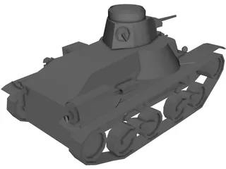 Type 95 Ha-Go Light Tank 3D Model preview