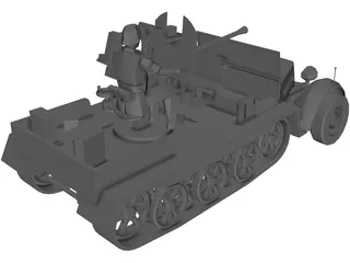 Sd.KfZ. 10-5 AA Vehicle 3D Model preview