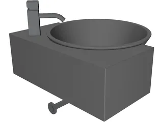 Modern Bathroom Hand Basin - Arke540 and Tap (Faucet) 3D Model preview