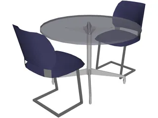 Table with Chairs 3D Model preview