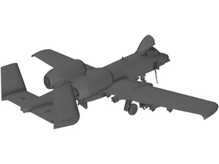 A-10A Thunderbolt II 3D Model preview