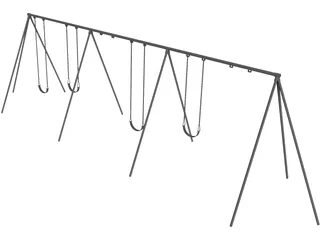 Playground Swing Set 3D Model preview