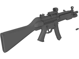 H&K MP5A4 Tactical Submachinegun 3D Model preview