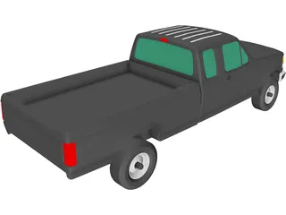 Ford F-350 Pickup Extended Cab (1993) 3D Model preview