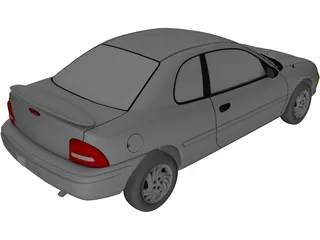 Plymouth Neon Coupe (1997) 3D Model preview