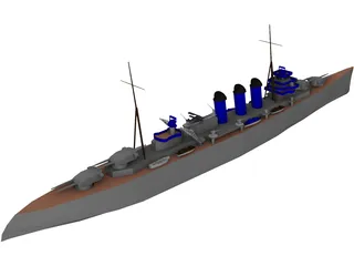 County Class Heavy Cruiser 3D Model preview