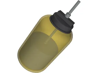 Paste Jar with Brush 3D Model preview