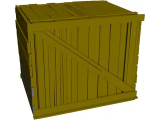 Wooden Crate 3D Model preview