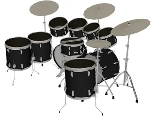 Ludwig 14Pc Drum Kit 3D Model preview
