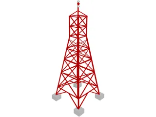 Radio Transmission Tower 3D Model preview