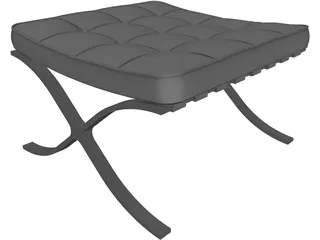 Mies van der Rohe-Barcelona Stool 3D Model preview