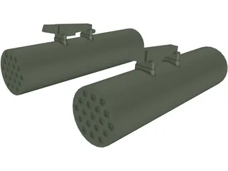 19 Shot Rocket Pod 3D Model preview