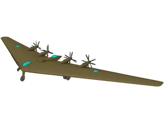 Northrop XB-35 Flying Wing 3D Model preview