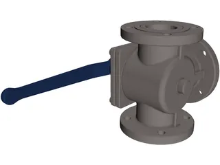 3-Way Valve 3D Model preview