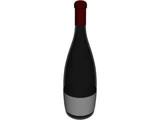 Wine Bottle 3D Model preview